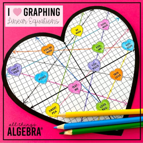 Graphing Linear Equations Valentine's Day Heart Activity free resource by All Things Algebra