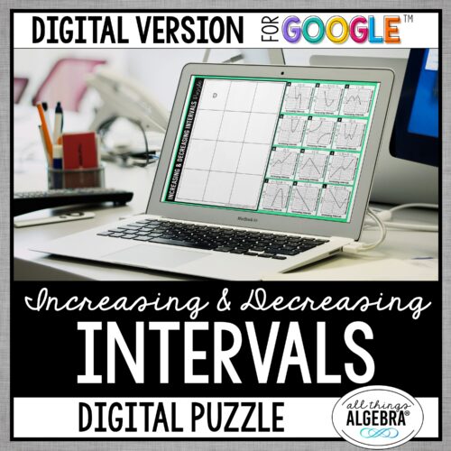 Increasing & Decreasing Intervals digital puzzle for Google Slides