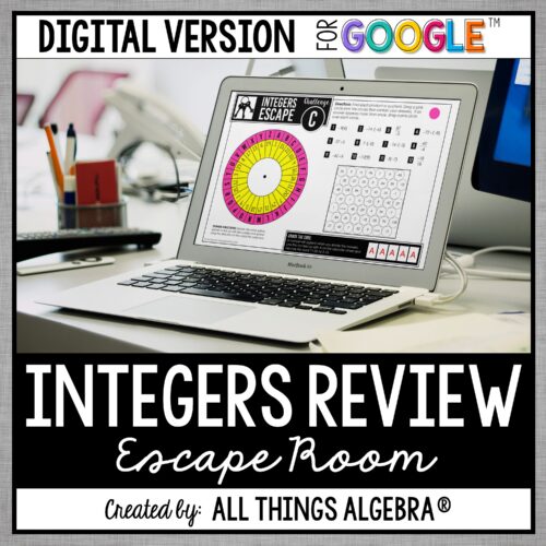Integer Operations Review digital escape room for Google Slides