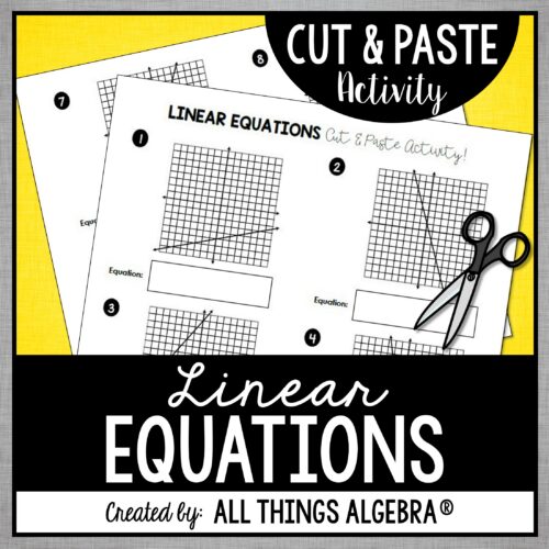Standard Form of Linear Equations Cut & Paste Activity
