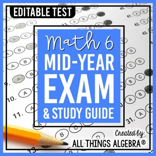 Math 6 First Semester Test (Midterm) & Study Guide