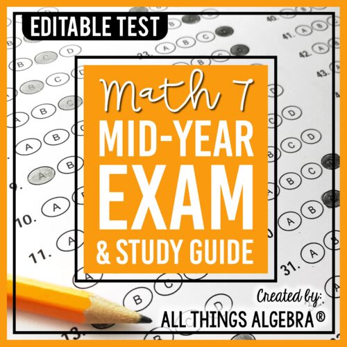 Math 7 First Semester Test (Midterm) & Study Guide