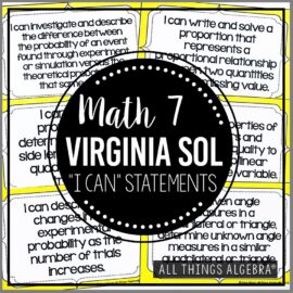 2023 Math 7 Virginia SOL "I Can" Statements