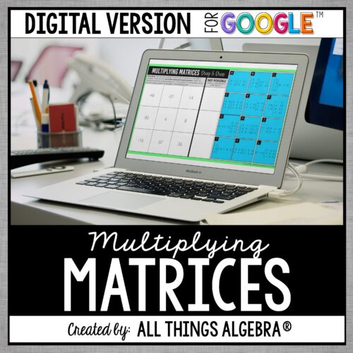 Multiplying Matrices digital drag and drop activity for Google Slides