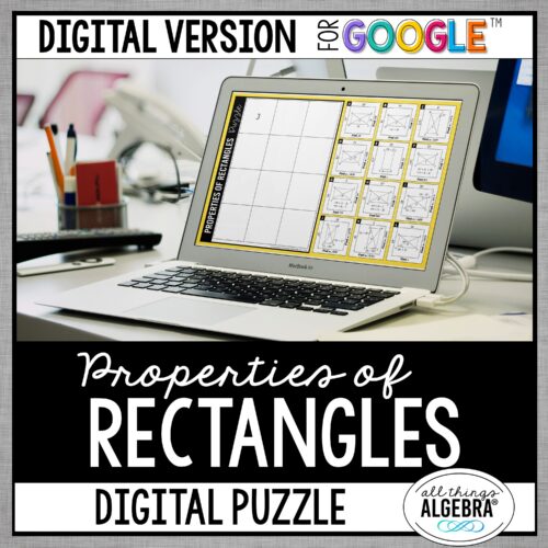Properties of Rectangles digital puzzle for Google Slides