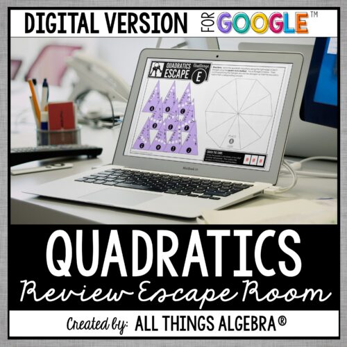 Quadratic Equations Review Digital Escape Room (for Google Slides™)