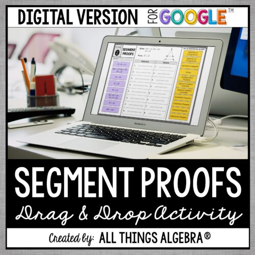 Segment Proofs digital drag and drop activity for Google Slides