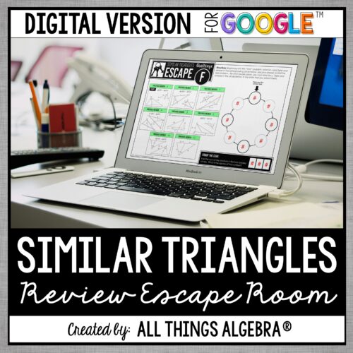 Similar Triangles Review digital escape room for Google Slides