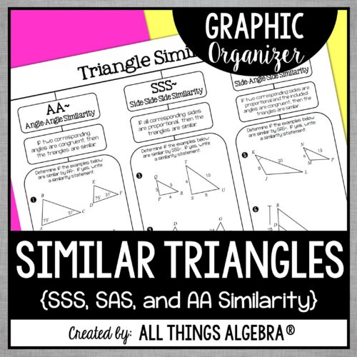 Similar Triangles Graphic Organizer free resource by All Things Algebra