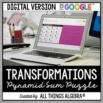 Transformations (Reflections, Translations, Rotations, Dilations) Digital Pyramid Sum Puzzle (for Google Slides™)
