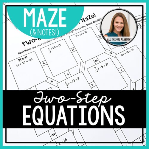 Two-Step Equations Notes & Maze