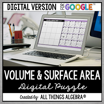 Volume and Surface Area Digital Puzzle (for Google Slides™)
