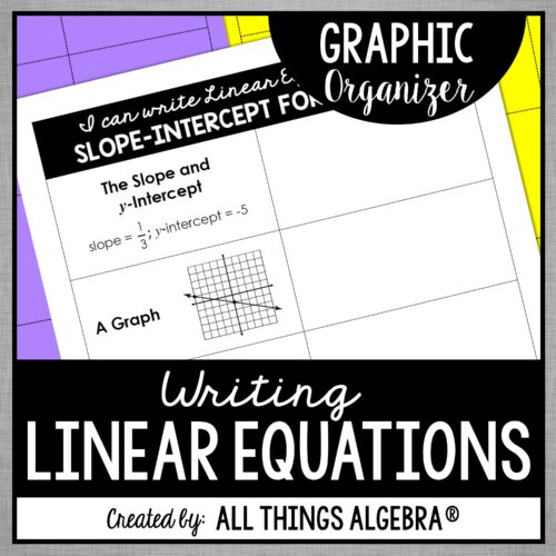 Writing Linear Equations Graphic Organizer free resource by All Things Algebra